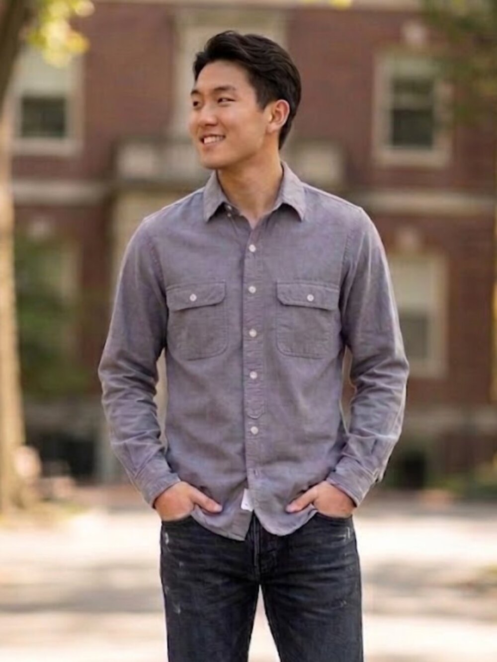 Chimala Japan Light Blue Cotton Long Sleeve Shirt Medium